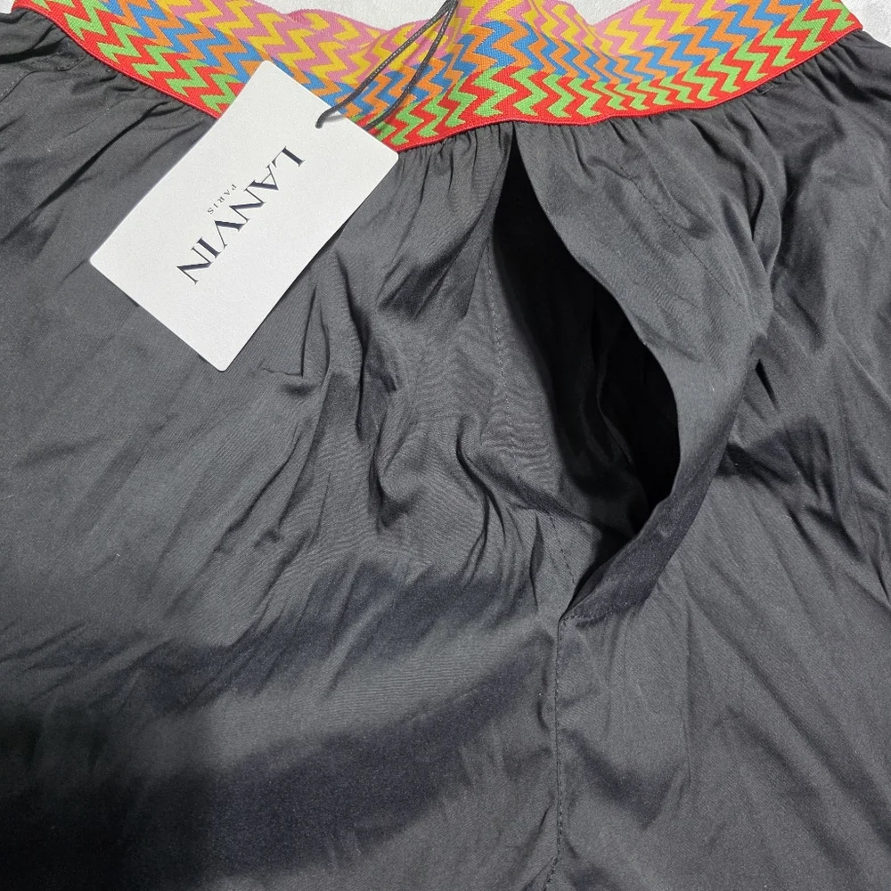 NWT Lanvin Curb Cotton Blend Boxer In Black Sz L